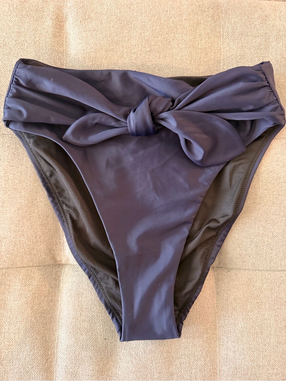 J.CREW TIE HIGH-RISE NAVY BLUE BIKINI SWIMSUIT BOTTOM SIZE small NWOT